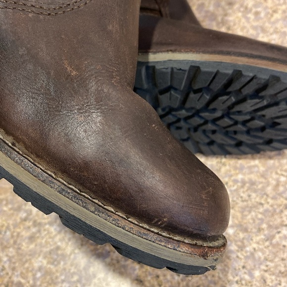 L.L. Bean Tall WIDE Heeled Boots Leather 7W(D) IMPERFECTIONS/FLAWS Brown - Picture 17 of 17